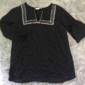 Black long sleeve linen shirt